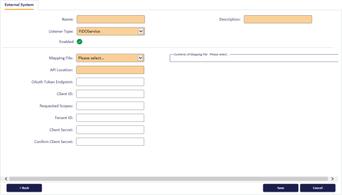 FIDOService External System screenshot